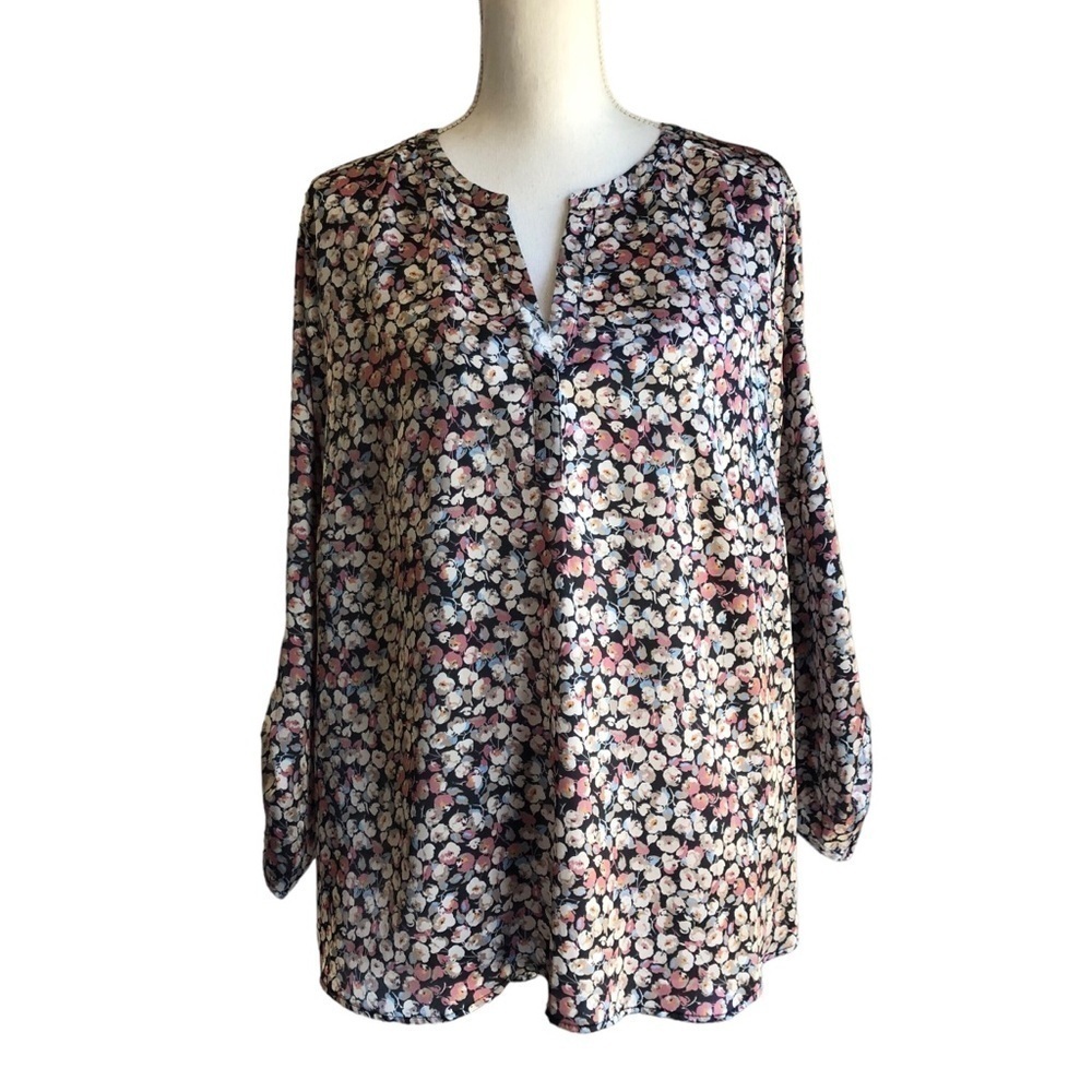 Daniel Rainn Floral Split Neck Tunic Size XXL - Picture 3 of 12